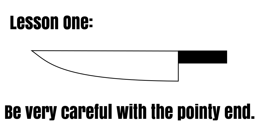 Lesson one: Be very careful with the pointy end.